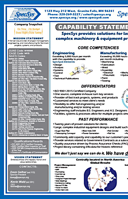 SpecSys Capability Statement Flyer