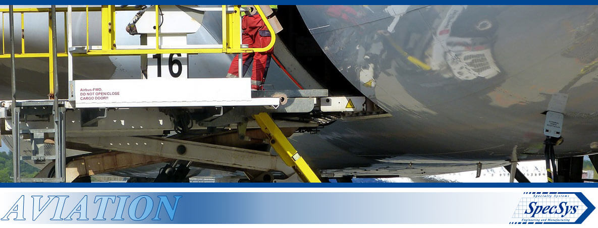 Aviation - SpecSys, Inc - Mobile lift platform allowing a worker to safely enter an airplane cargo door